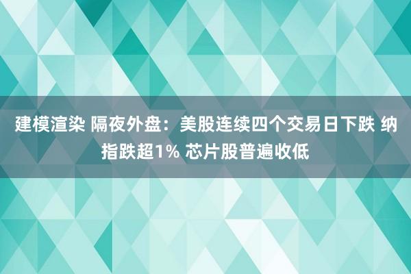 建模渲染 隔夜外盘：美股连续四个交易日下跌 纳指跌超1% 芯片股普遍收低