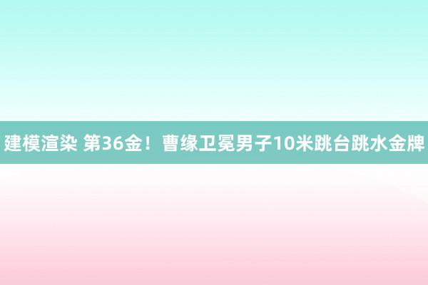 建模渲染 第36金！曹缘卫冕男子10米跳台跳水金牌