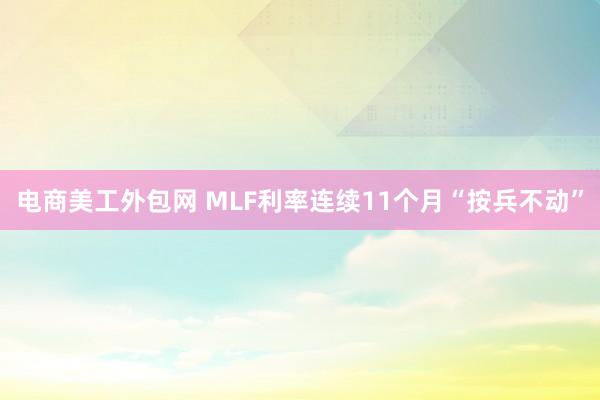 电商美工外包网 MLF利率连续11个月“按兵不动”